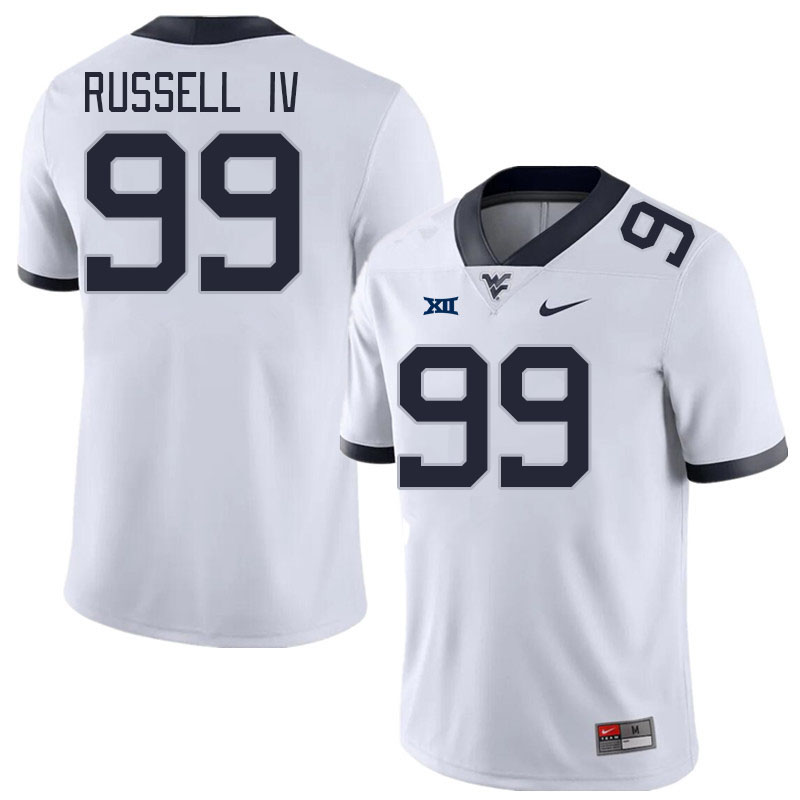 Men #99 Hammond Russell IV West Virginia Mountaineers College Football Jerseys Stitched Sale-White